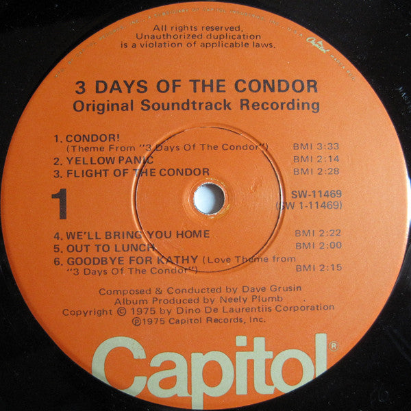 3 Days Of The Condor (Original Soundtrack Recording) Online Hot Sale